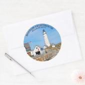 Sticker rond du phare de Boston dans le Massachuse (Enveloppe)