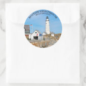 Sticker rond du phare de Boston dans le Massachuse (Sac)