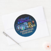Sticker Rond Dubaï colorée et passionnante (Enveloppe)
