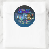 Sticker Rond Dubaï colorée et passionnante (Sac)