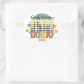 Sticker Rond Dubaï Travel Tourist Vacances Group (Sac)