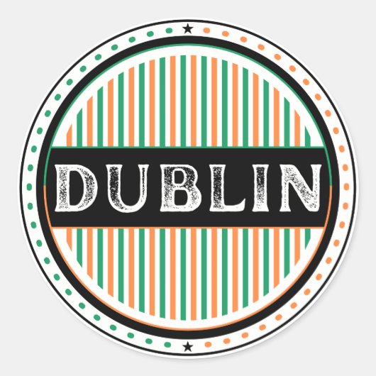 Sticker Rond Dublin City Pride Emblem – Irish Identity (Devant)