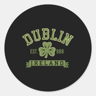 Sticker Rond Dublin Irlande Trèfle Shamrock Celtique Établie 98