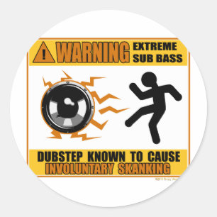 Sticker Rond DUBSTEP avertissant la basse extrême