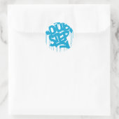 Sticker Rond Dubstep FatCap bleu ciel (Sac)