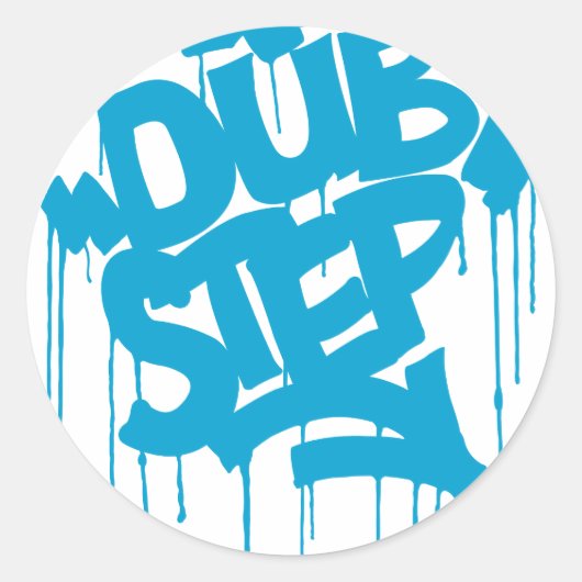 Sticker Rond Dubstep FatCap bleu ciel (Devant)