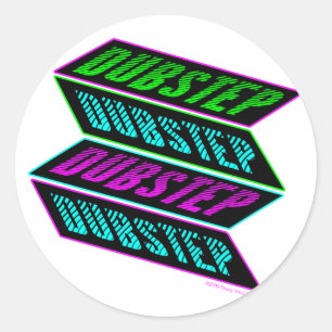Sticker Rond DUBSTEP Neon