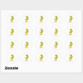 Sticker Rond Duck as Teacher with Book & Glasses (Feuille)