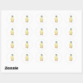 Sticker Rond Duck at Swimming with Swimming goggles (Feuille)