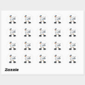 Sticker Rond Duck at Tennis with Tennis racket & Cap (Feuille)