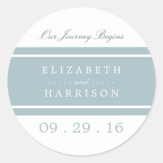 Sticker Rond Duck Egg Bleu Mariage moderne (Devant)