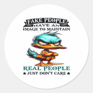 Sticker Rond Duck Fake Les Gens Ont Une Image Pour Maintenir Pe