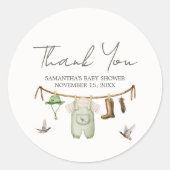 Sticker Rond Duck Hunting Baby Shower (Devant)