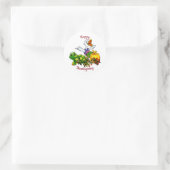 Sticker Rond Duck Shy Turtle Citrouille Thanksgiving (Sac)