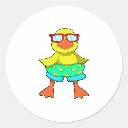 Sticker Rond Duck with Swim ring & Sung (Devant)
