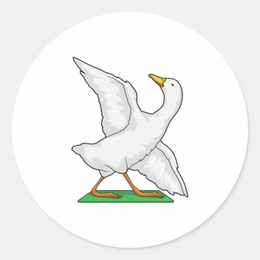Sticker Rond Duck Yoga Méditation Fitness (Devant)