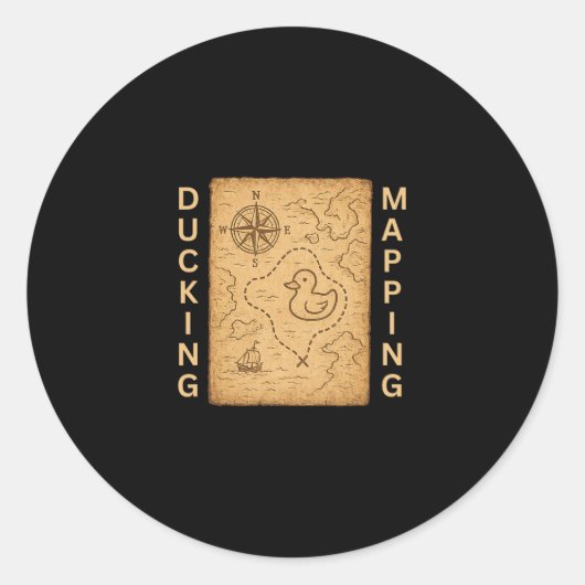Sticker Rond Ducking Mapping Cruise Ducks Comp Nautical Chart F (Devant)