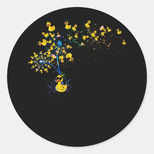 Sticker Rond Ducky Rubber Dandelion Dandelion Duckkber Rubber (Devant)