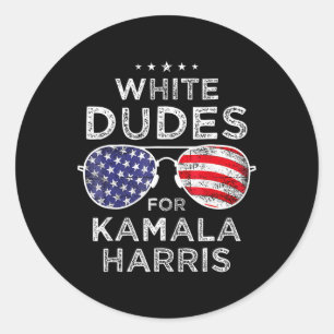 Sticker Rond Dudes De Kamala Harris Sungles Retro