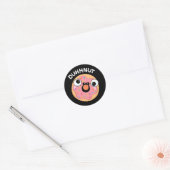 Sticker Rond Duhh-nut Funny Silly Donut Pun Dark BG (Enveloppe)