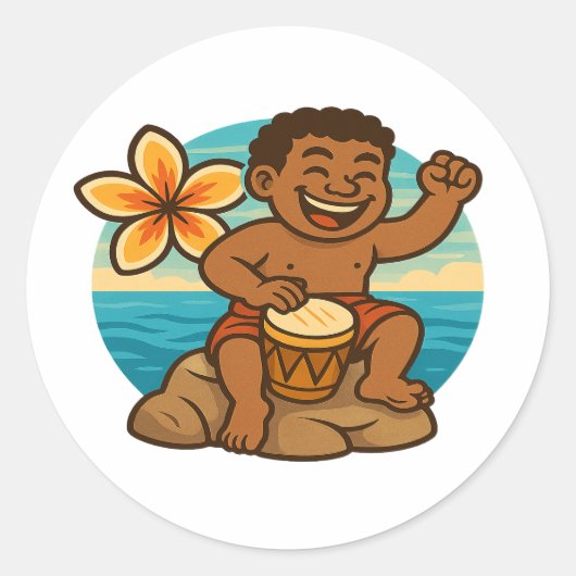 Sticker Rond Dumi Ocean Drummer (Devant)