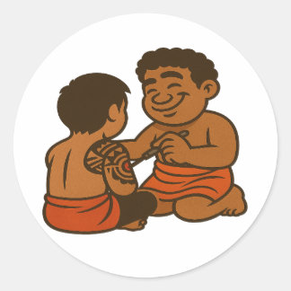 Sticker Rond Dumi Tatau Artiste