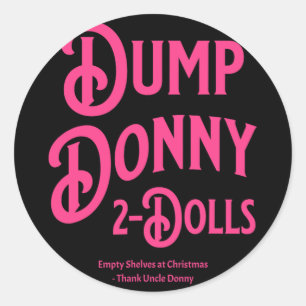 Sticker Rond Dump Donny 2 poupées deux poupées Trump Tarifs Hum