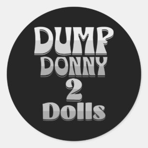 Sticker Rond Dump Donny 2 poupées deux poupées Trump Tarifs Hum