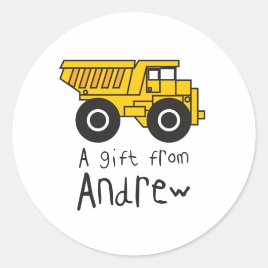 Sticker Rond Dumptruck - Andrew (Devant)