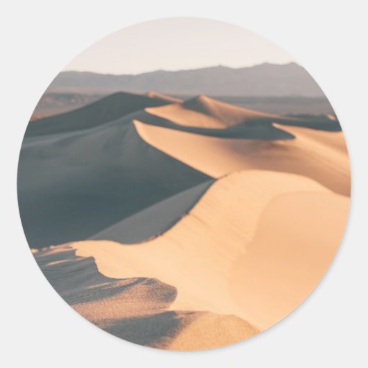 Sticker Rond Dunes de sable de Mesquite dans la vallée de la Mo (Devant)