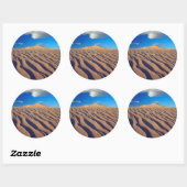 Sticker Rond Dunes de sable et nuages (Feuille)