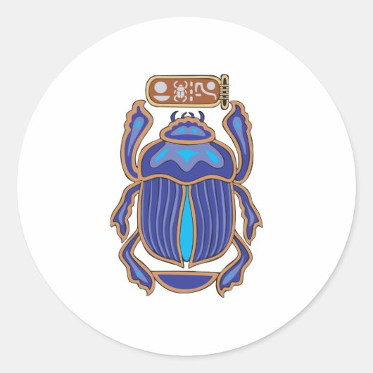 Sticker Rond Dung Dung Beetle égyptien Scarab (Devant)