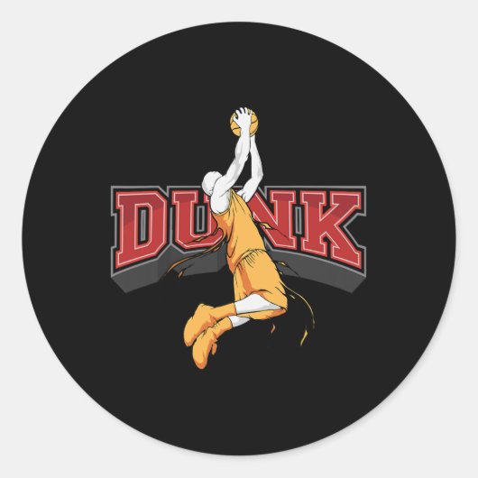 Sticker Rond Dunk Basketball (Devant)