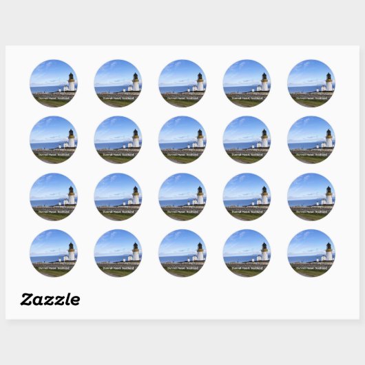 Sticker Rond Dunnet Head, Écosse, (Feuille)