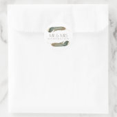 Sticker Rond Duo aquarelle en plumes | M. & Mme (Sac)