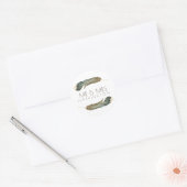 Sticker Rond Duo aquarelle en plumes | M. & Mme (Enveloppe)
