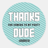 Sticker Rond Duo Turquoise et noir Panda Anniversaire Merci (Devant)