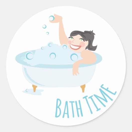 Sticker Rond Durée du bain (Devant)