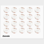 Sticker Rond Dusky automnal Marsala Blush Floral Mariage (Feuille)