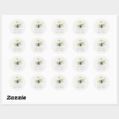Sticker Rond Dusky Blue Green Gold Succulent Citrouille Adresse (Feuille)