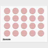 Sticker Rond Dusky PinkMerci Baby shower moderne (Feuille)