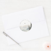 Sticker Rond Dusky Winter Snow Mountain Mariage paysage (Enveloppe)