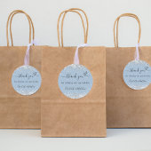 Sticker Rond Dusty bleu coeur argent merci mariage