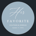 Sticker Rond Dusty Bleu Sa boîte de Mariages préférée<br><div class="desc">Dusty Bleu Sa boîte de Mariages préférée</div>