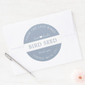 Sticker Rond Dusty Blue Bird Seed Toss Wedding Faveurs (Enveloppe)