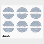 Sticker Rond Dusty Blue Bird Seed Toss Wedding Faveurs (Feuille)
