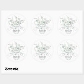 Sticker Rond Dusty Blue Blush Lavender Mason Jar Fleur sauvage (Feuille)