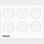 Sticker Rond Dusty Blue Botanical Wreath Wedding Favor (Feuille)