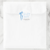 Sticker Rond Dusty Blue Bow Elle organise une fête de mariage S (Sac)