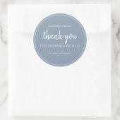 Sticker Rond Dusty Blue Chic Script Merci pour votre achat (Sac)